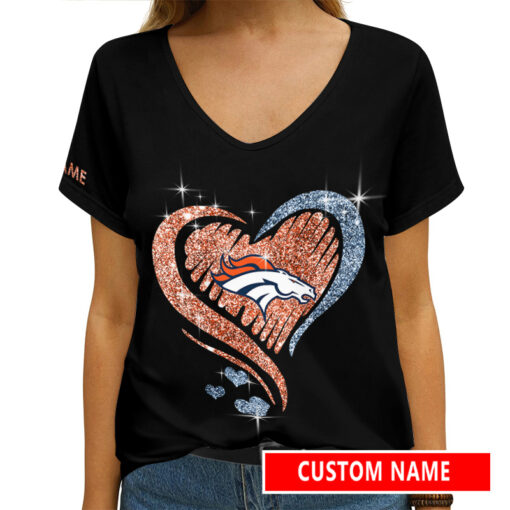 Denver Broncos Personalized V-neck Women T-shirt AGCWTS196