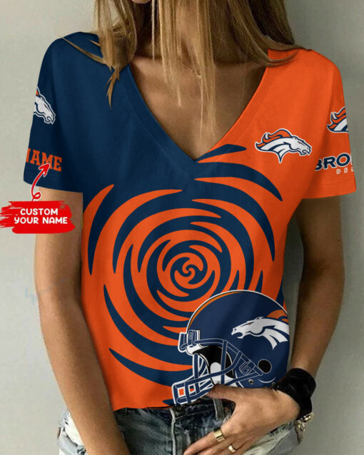 Denver Broncos Personalized V-neck Women T-shirt BG464