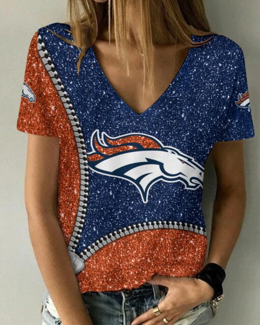 Denver Broncos Personalized V-neck Women T-shirt BG671