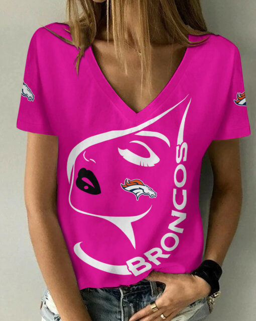 Denver Broncos Summer V-neck Women T-shirt 134