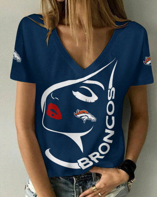 Denver Broncos Summer V-neck Women T-shirt 134