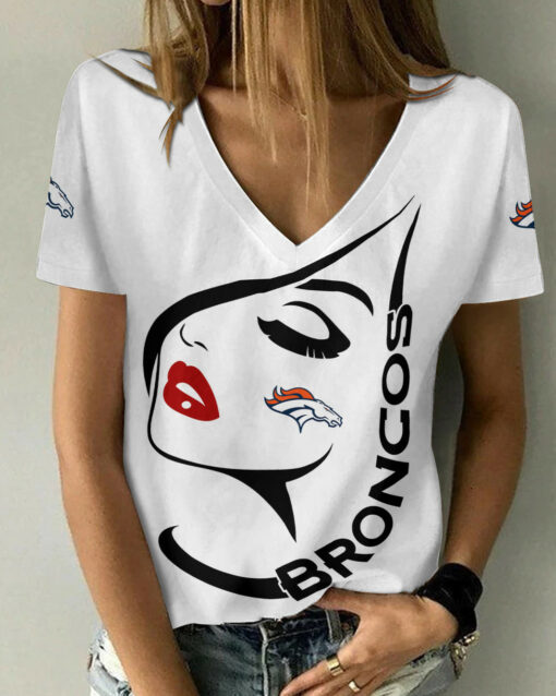 Denver Broncos Summer V-neck Women T-shirt 134