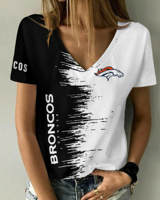 Denver Broncos Summer V-neck Women T-shirt BG04