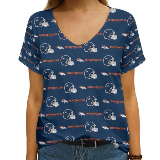 Denver Broncos V-neck Women T-shirt