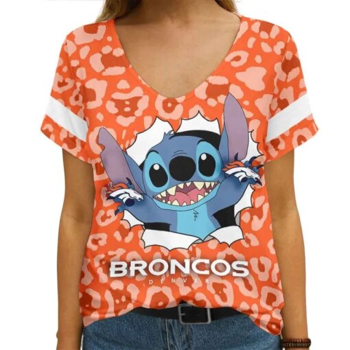 Denver Broncos V-neck Women T-shirt