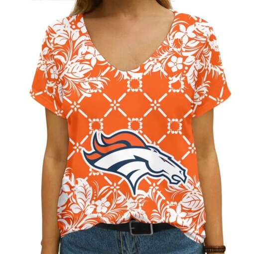 Denver Broncos V-neck Women T-shirt