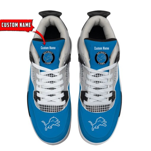 Detroit Lions Personalized AJ4 Sneaker BG57