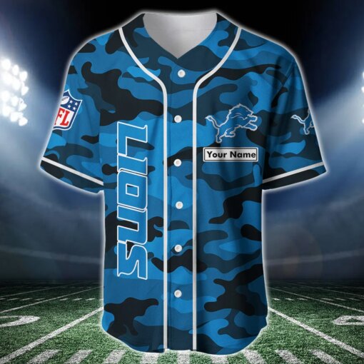 Detroit Lions Personalized Baseball Jersey BG229