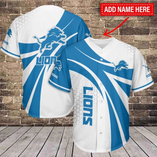 Detroit Lions Personalized Baseball Jersey BG435