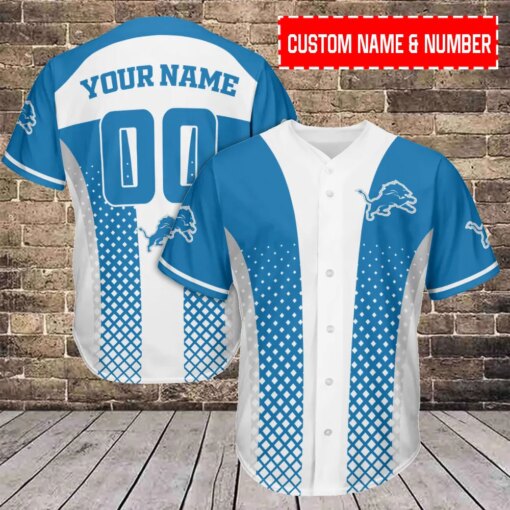 Detroit Lions Personalized Baseball Jersey BG441