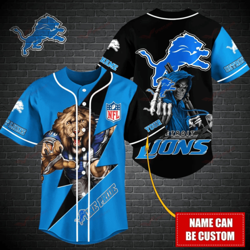 Detroit Lions Personalized Baseball Jersey BG477