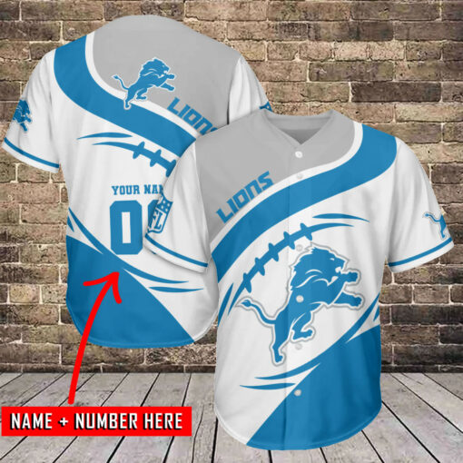 Detroit Lions Personalized Baseball Jersey BG526