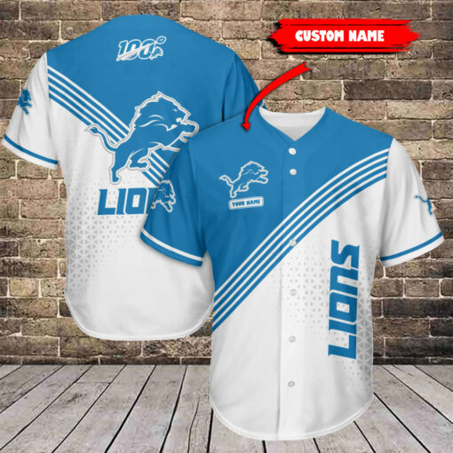 Detroit Lions Personalized Baseball Jersey BG621