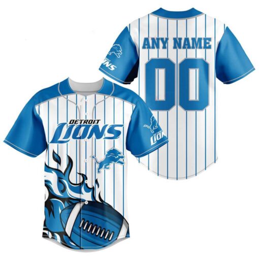 Detroit Lions Personalized Baseball Jersey BG738