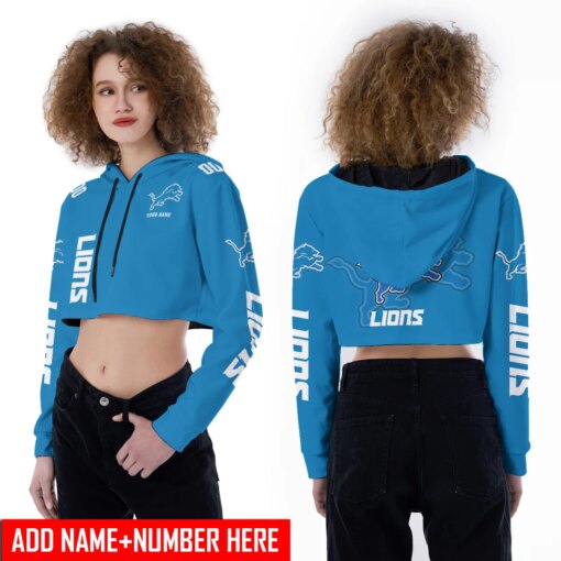 Detroit Lions Personalized Combo Croptop Hoodie And Leggings AZCLG074+AZC2CHD074