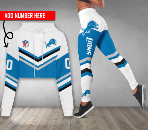 Detroit Lions Personalized Combo Croptop Hoodie And Leggings AZCLG095+AZC2CHD095