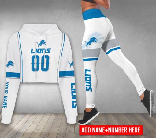 Detroit Lions Personalized Combo Croptop Hoodie And Leggings BGLG372+BG2CHD372