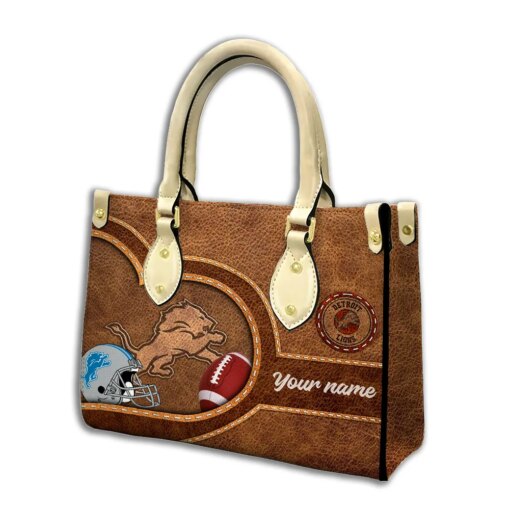 Detroit Lions Personalized Leather Hand Bag BBLTHB610