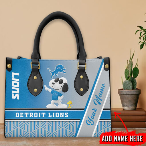 Detroit Lions Personalized Leather Hand Bag BBLTHB716