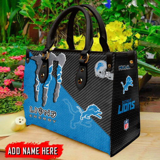 Detroit Lions Personalized Leather Hand Bag BBLTHB720