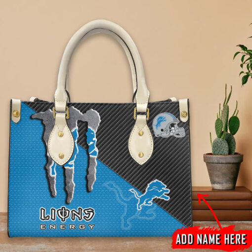 Detroit Lions Personalized Leather Hand Bag BBLTHB720