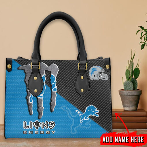 Detroit Lions Personalized Leather Hand Bag BBLTHB720