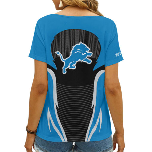 Detroit Lions Personalized V-neck Women T-shirt AGC89