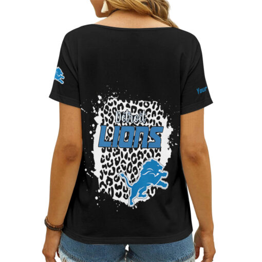 Detroit Lions Personalized V-neck Women T-shirt AGCWTS210