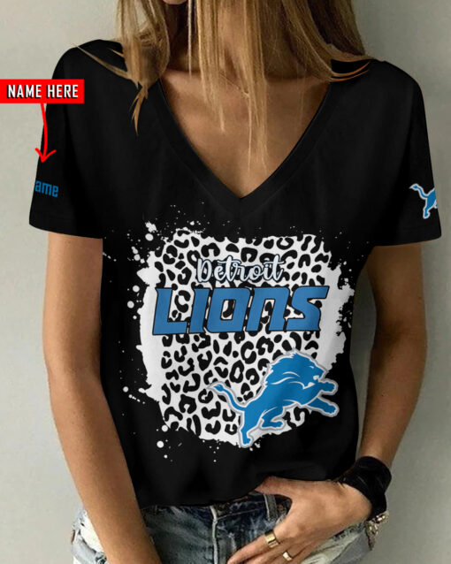 Detroit Lions Personalized V-neck Women T-shirt AGCWTS210