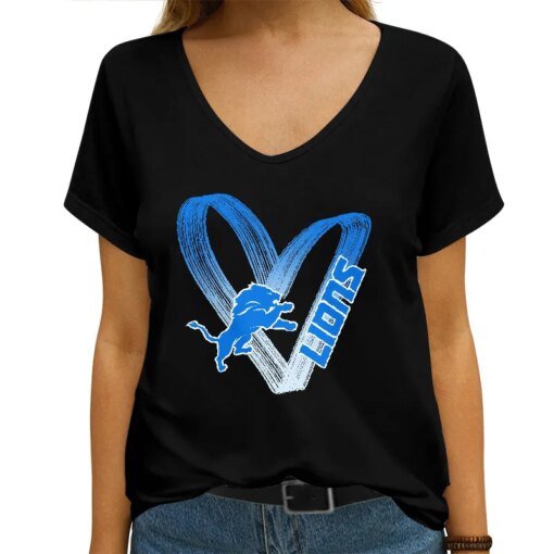 Detroit Lions Personalized V-neck Women T-shirt AGCWTS263