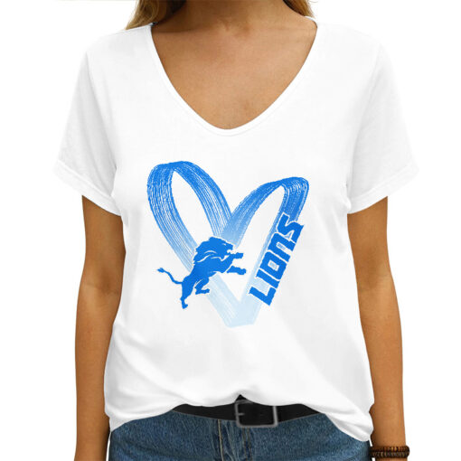 Detroit Lions Personalized V-neck Women T-shirt AGCWTS266