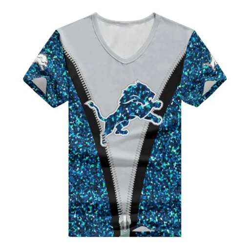 Detroit Lions Personalized V-neck Women T-shirt BG663