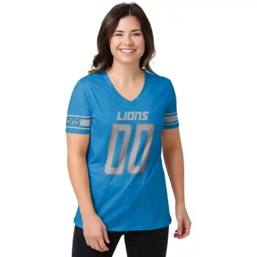 Detroit Lions Personalized V-neck Women T-shirt BG731