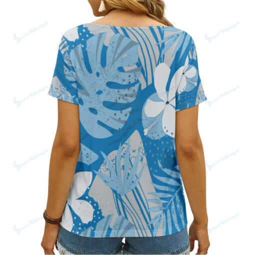 Detroit Lions Summer V-neck Women T-shirt 6