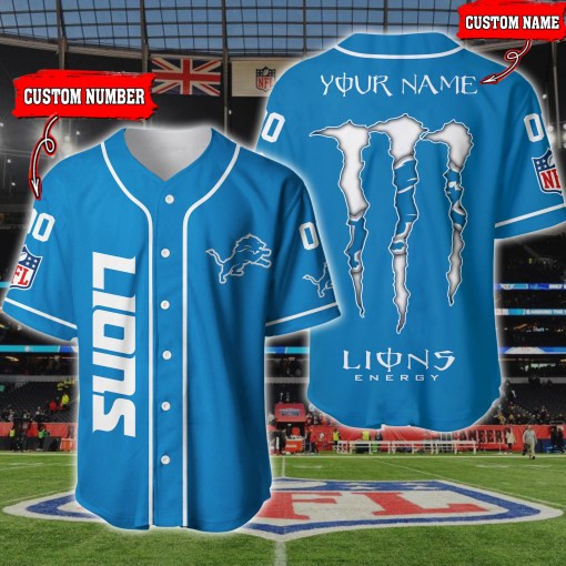 Detroit Lions Team Personalized Baseball Jersey BG188