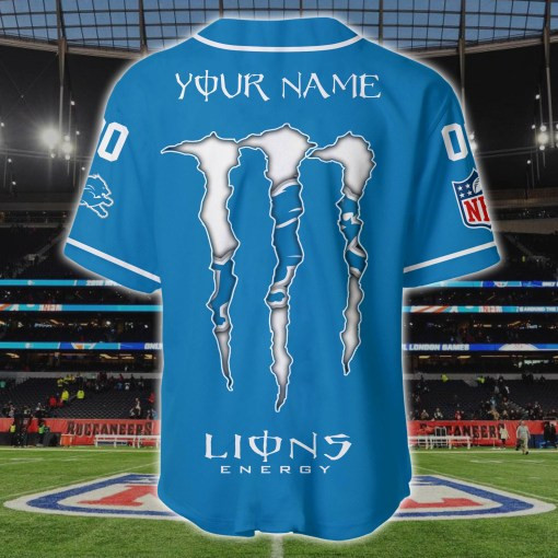 Detroit Lions Team Personalized Baseball Jersey BG188