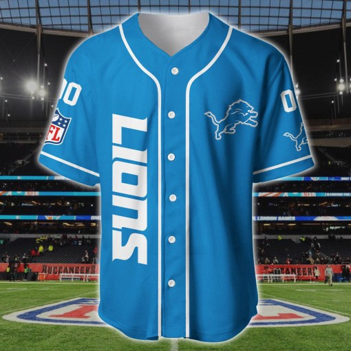 Detroit Lions Team Personalized Baseball Jersey BG188