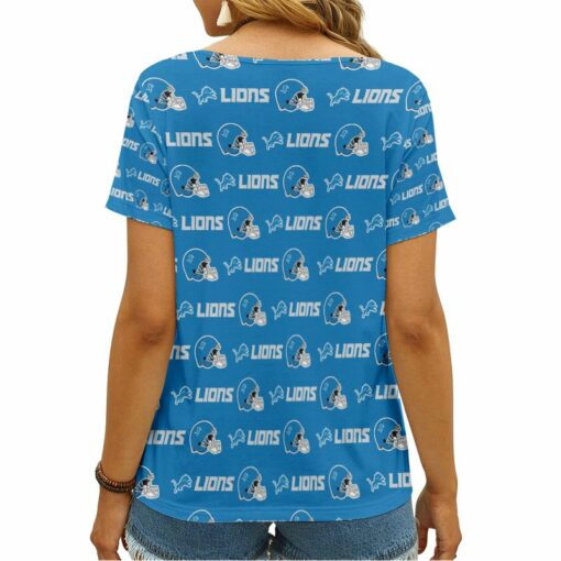 Detroit Lions V-neck Women T-shirt