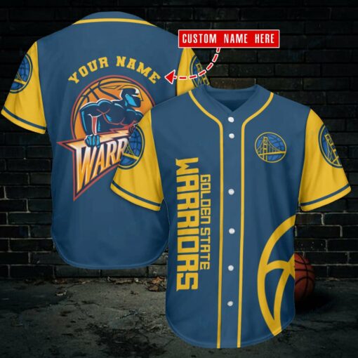 Golden State Warriors Personalized Baseball Jersey BG148