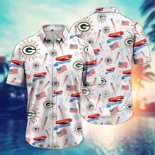 Green Bay Packers - Happy 4th Of July Button Shirt BB897