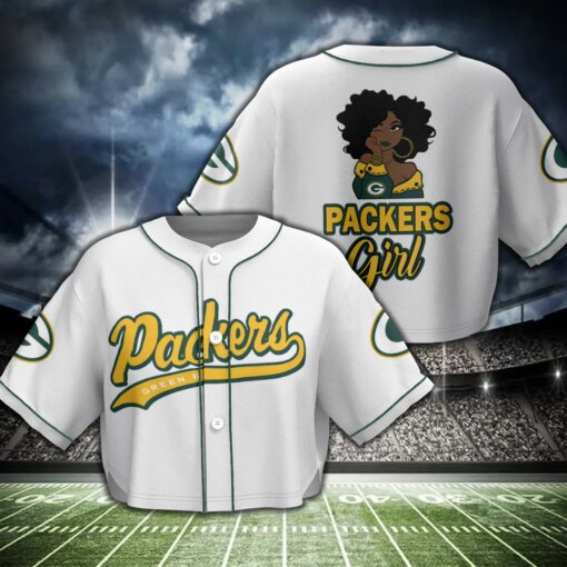 Green Bay Packers Crop Top Baseball Jersey 122