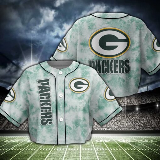 Green Bay Packers Crop Top Baseball Jersey 25