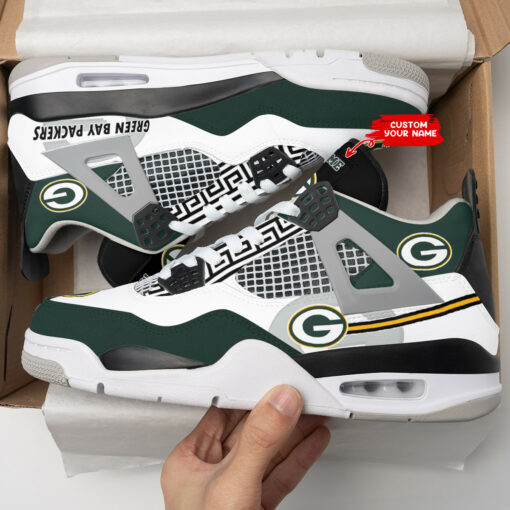 Green Bay Packers Personalized AJ4 Sneaker BG234