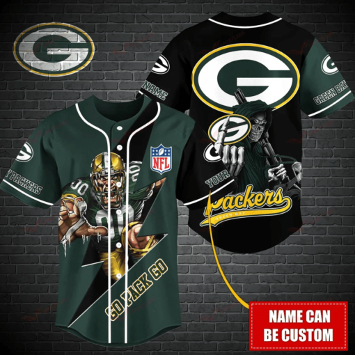 Green Bay Packers Personalized Baseball Jersey BG478