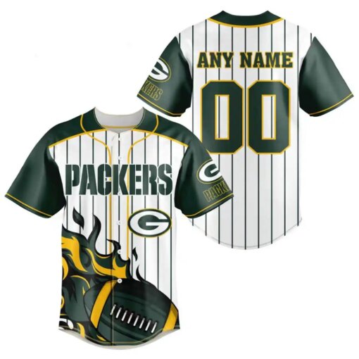 Green Bay Packers Personalized Baseball Jersey BG739