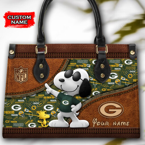 Green Bay Packers Personalized Leather Hand Bag BBLTHB547