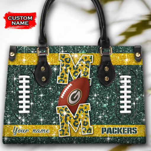 Green Bay Packers Personalized Leather Hand Bag BBLTHB579