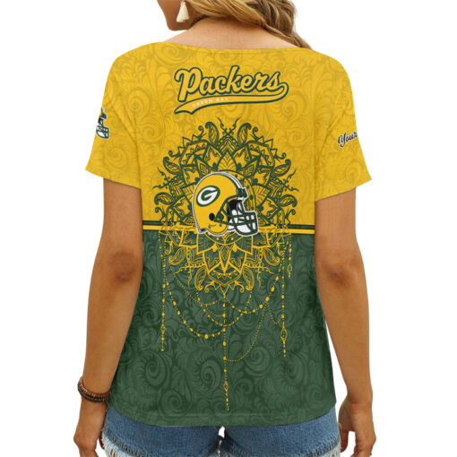 Green Bay Packers Personalized V-neck Women T-shirt AGCWTS136