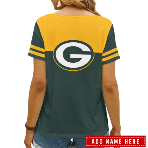 Green Bay Packers Personalized V-neck Women T-shirt AGCWTS256