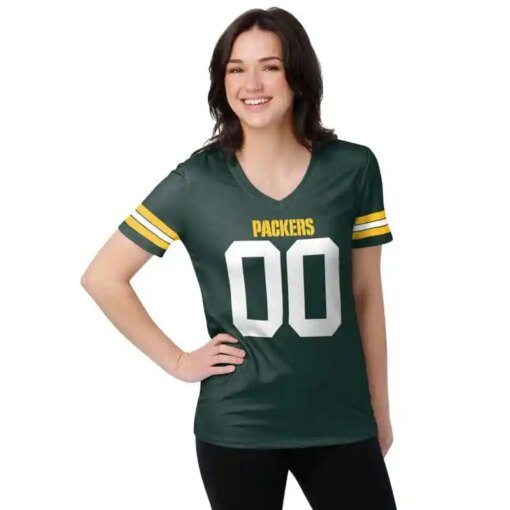 Green Bay Packers Personalized V-neck Women T-shirt BG749